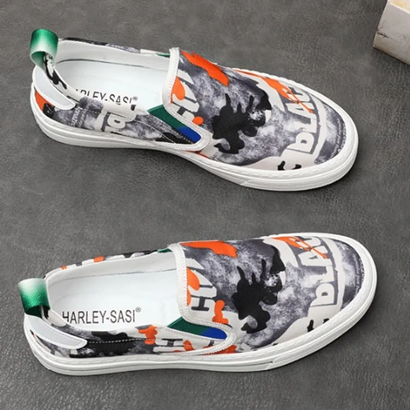 Men's Slip-On Canvas Sneakers with Breathable Lining - Ideal for Summer, Spring, or Indoor Activities