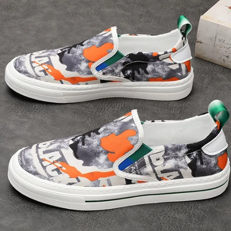 Men's Slip-On Canvas Sneakers with Breathable Lining - Ideal for Summer, Spring, or Indoor Activities