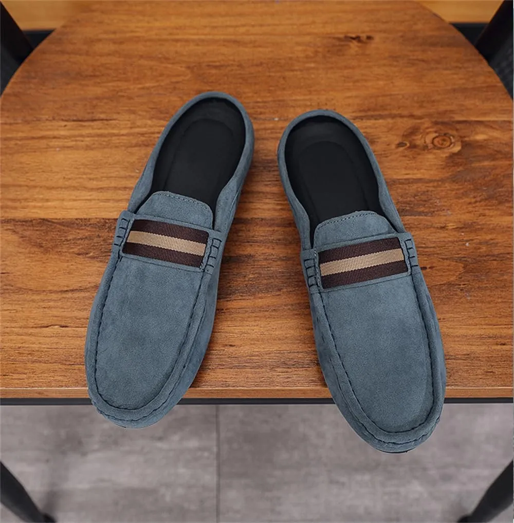 Men's Slippers Summer Breathable Slip-On Loafers Formal Wear Casual Open Back Business Casual Shoes