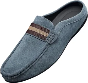 Men's Slippers Summer Breathable Slip-On Loafers Formal Wear Casual Open Back Business Casual Shoes