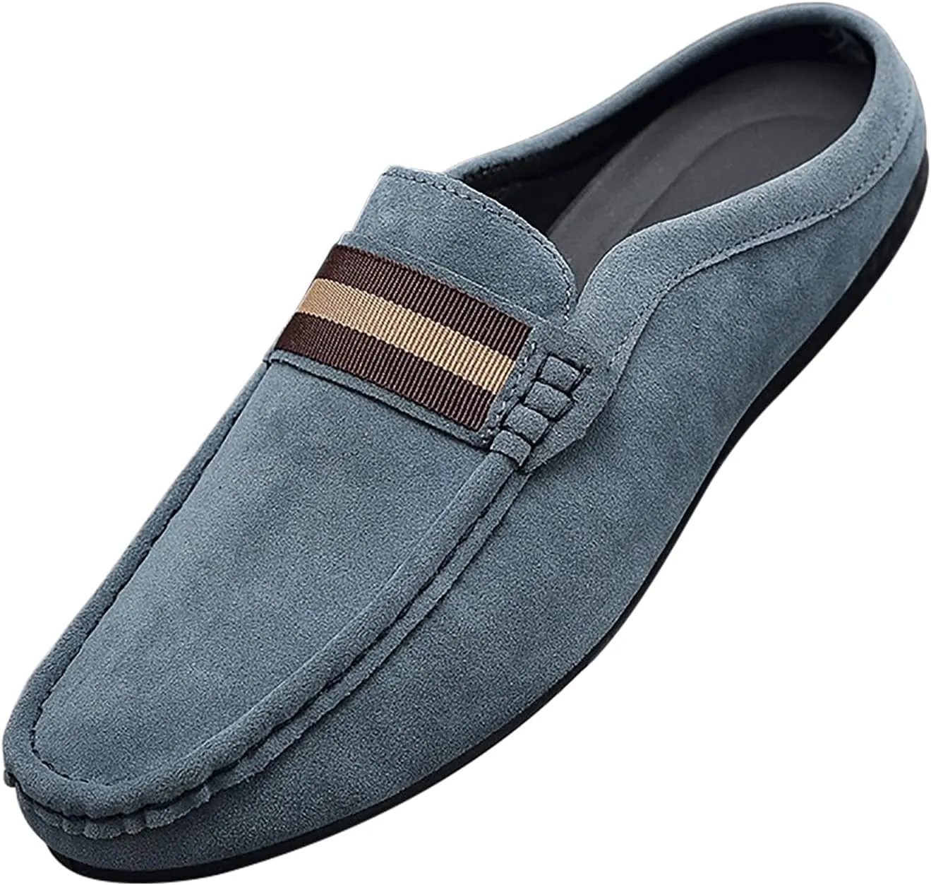 Men's Slippers Summer Breathable Slip-On Loafers Formal Wear Casual Open Back Business Casual Shoes