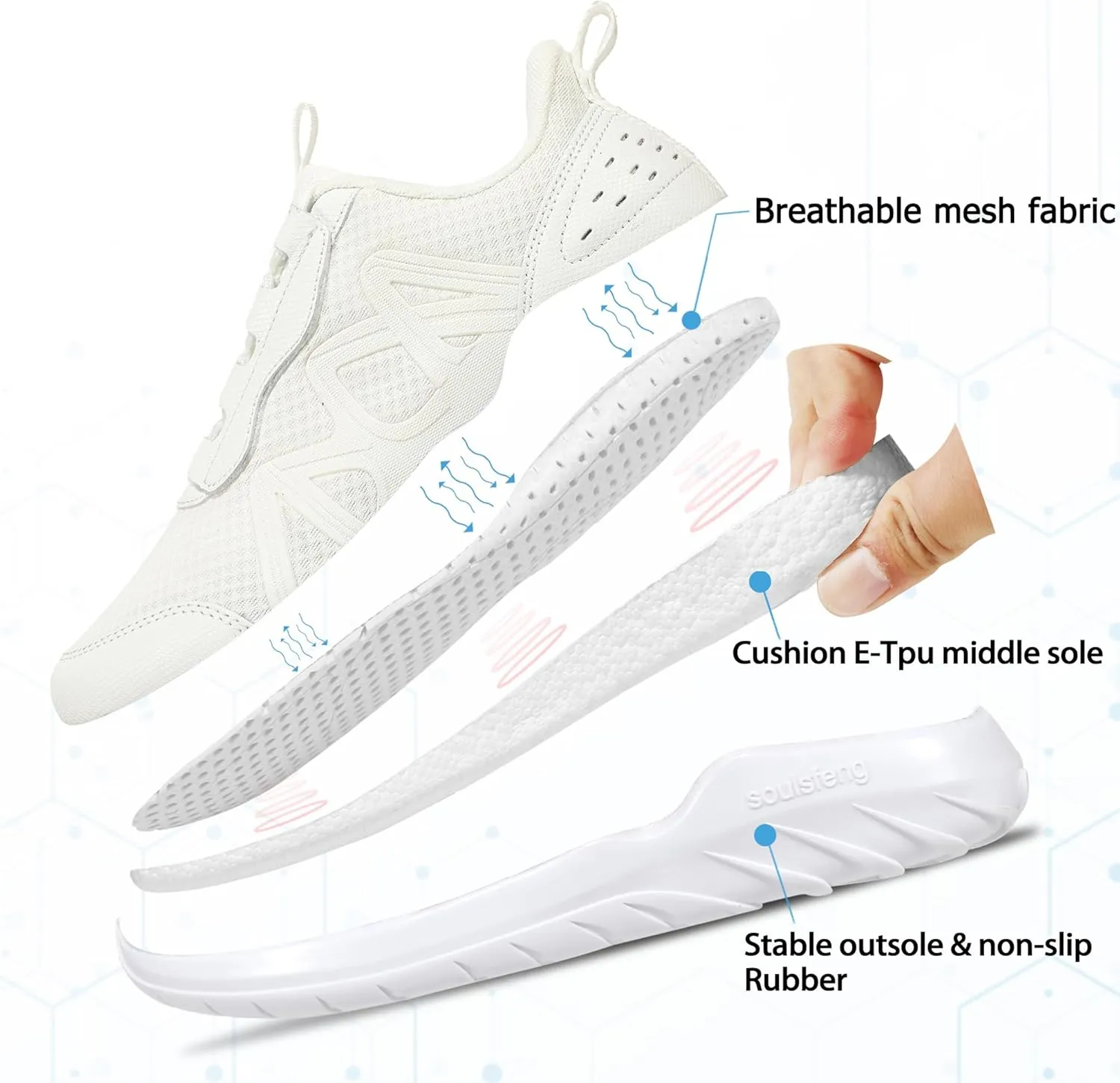 Mens Tennis Shoes Lightweight Breathable Gym Workout Running Walking Sneakers