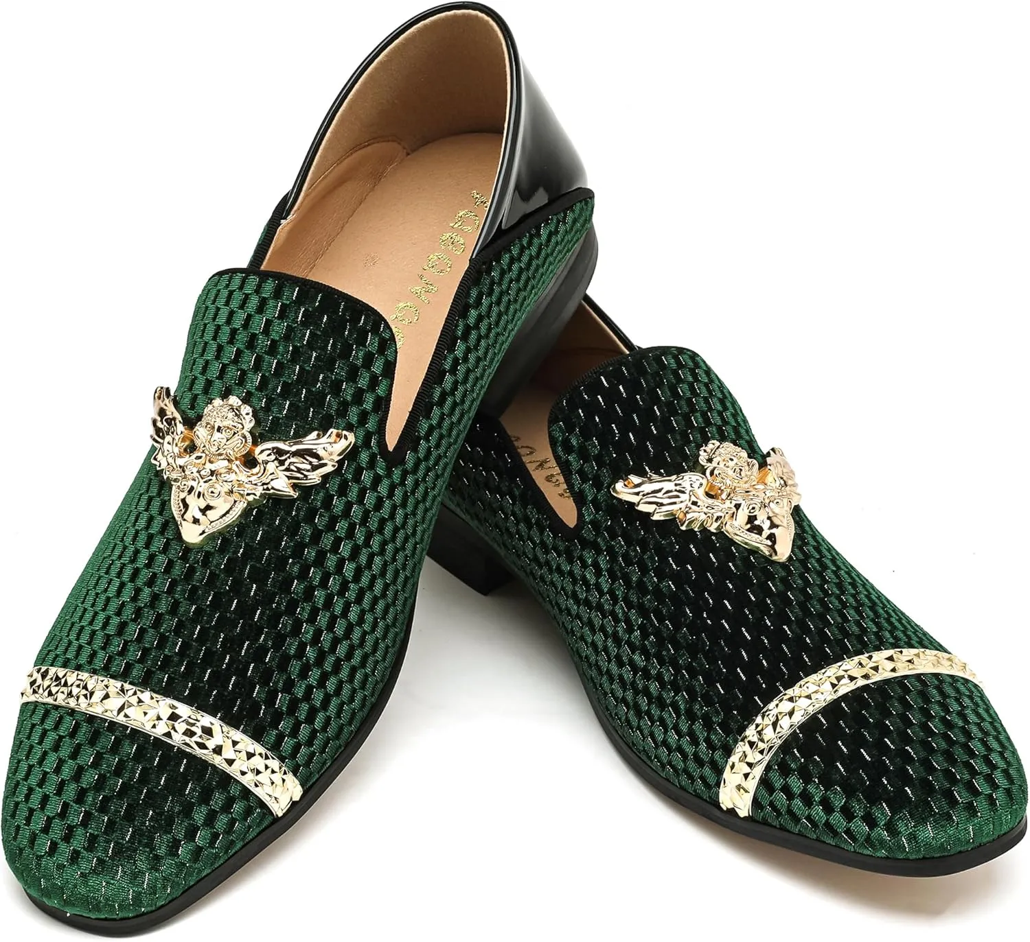 Men's Velvet Loafers Mens Shiny Slip-on Slippers, Classic Formal Wear Fashion Dress Loafer, Penny Party Wedding Dress Shoes for Men