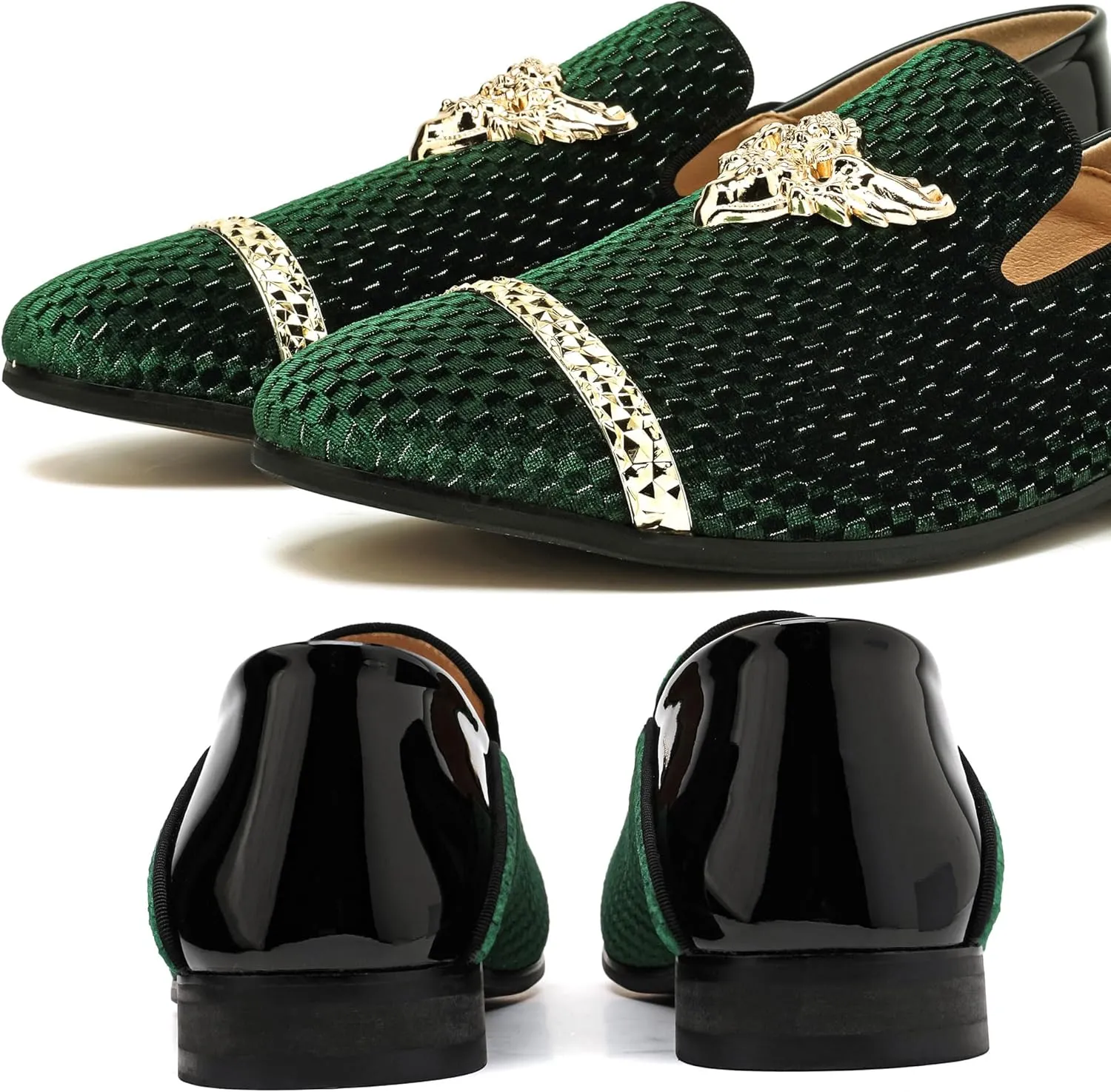 Men's Velvet Loafers Mens Shiny Slip-on Slippers, Classic Formal Wear Fashion Dress Loafer, Penny Party Wedding Dress Shoes for Men