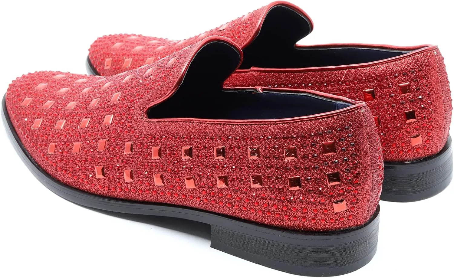 Men's Vintage Studded Rhinestone Designer Classic Smoking Dress Tuxedo Loafers Slip On Shoes SM-11