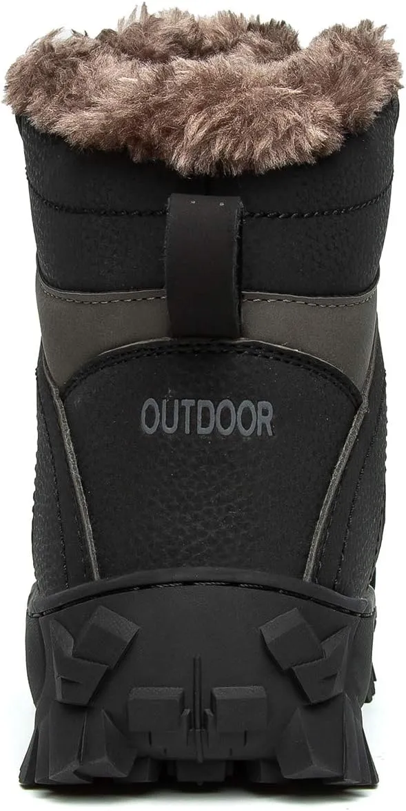 Men's Waterproof Snow Hiking Boots Outdoor Mountaineering Trekking Warm Fur Lined Backpacking Boots