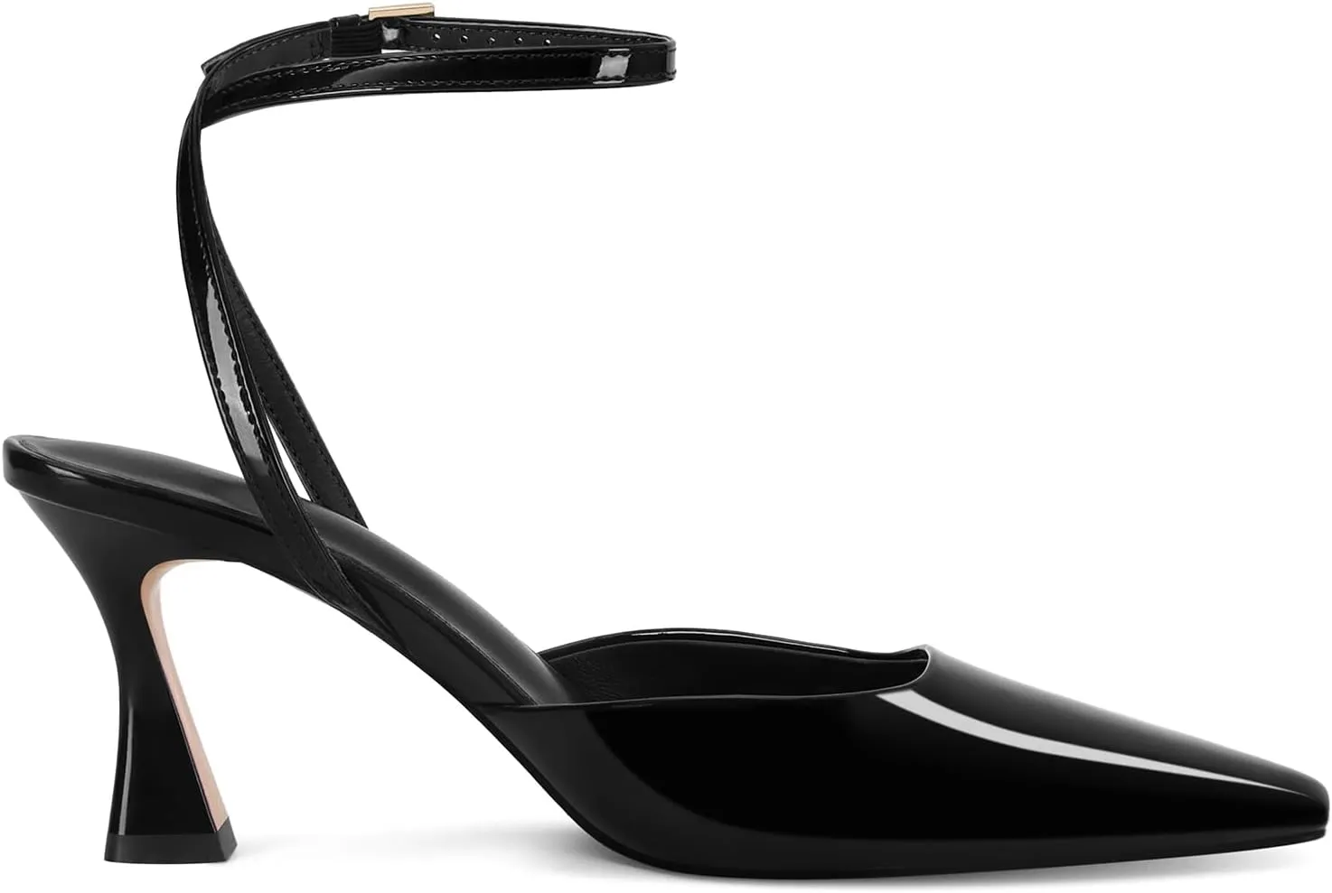 Mesh Kitten Heels for Women Closed Pointed Toe Slingback Buckle Strap Pumps Fashion Casual Dress High Heels