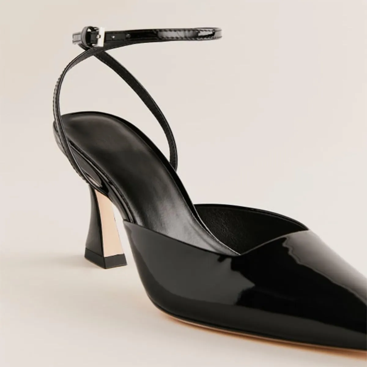 Mesh Kitten Heels for Women Closed Pointed Toe Slingback Buckle Strap Pumps Fashion Casual Dress High Heels