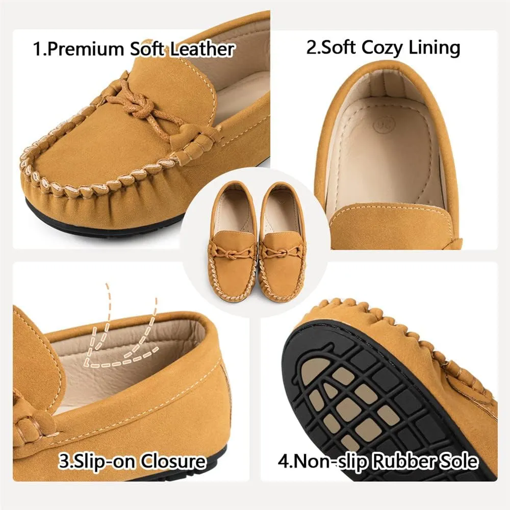 Miamooi Toddler Boys Girls Wedding Dress Shoes Little Kid Slip On Loafers School Uniform Moccasins Walking Shoe