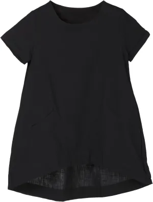 Minibee Women's Cotton Linen Short Sleeve Tunic/Top Tees