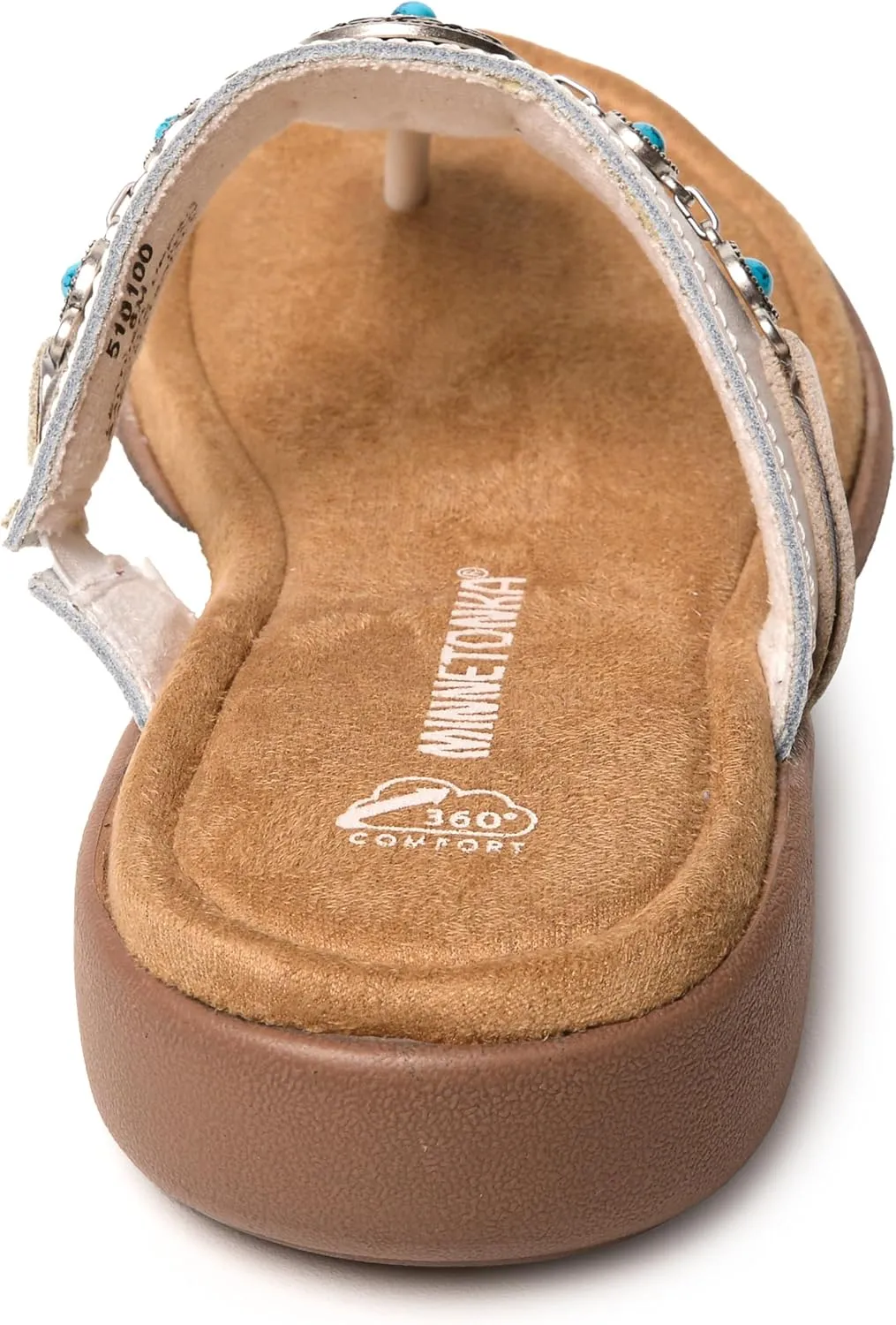 Minnetonka Brenn - Double Band Slide Sandals for Women Handcrafted with Classic Slip-On Silhouette Design, Padded Rubber Soles, and Metal Accents and Ornaments