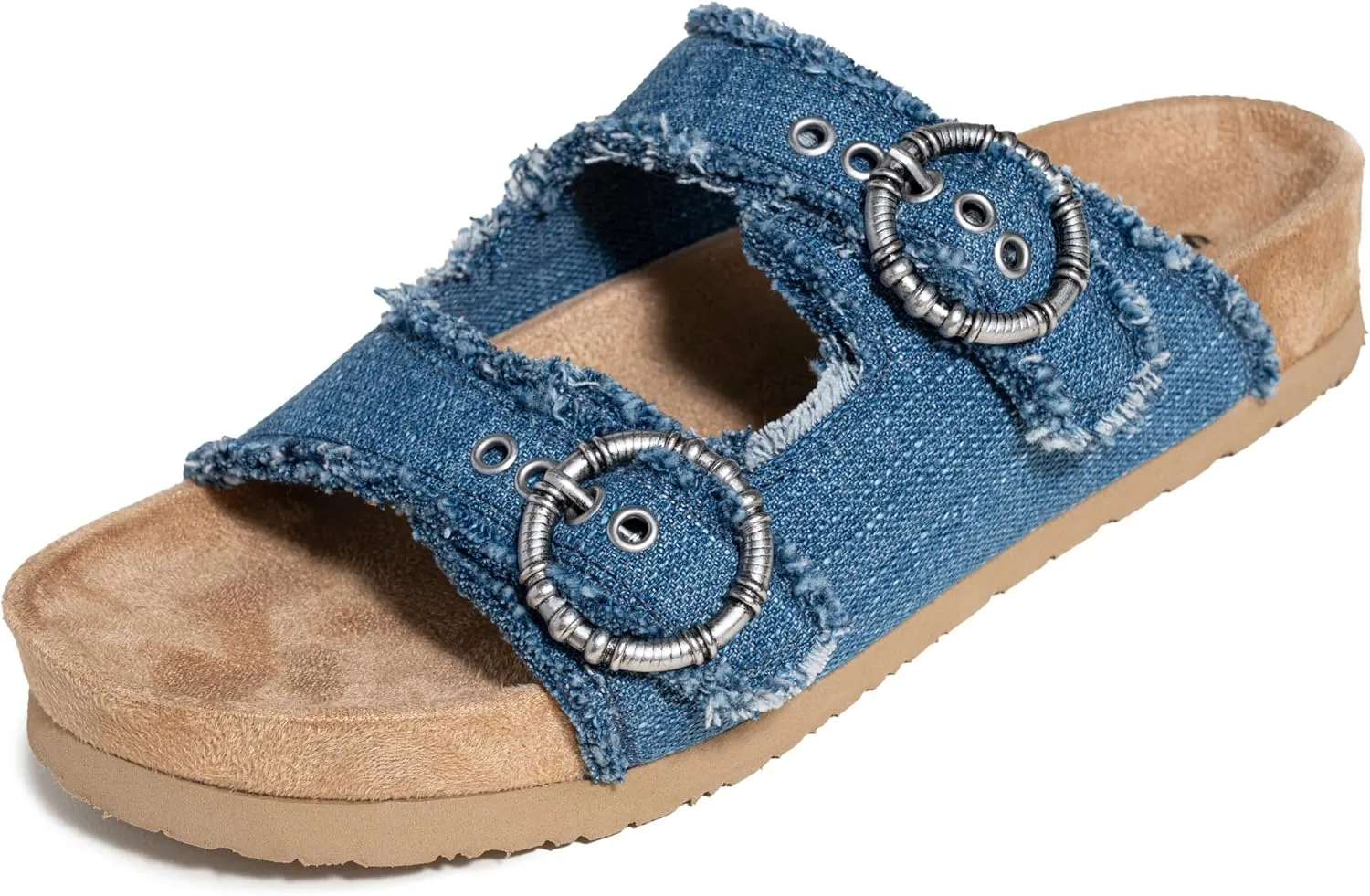 Minnetonka Georgine – Women’s Two Strap Sandals with Two Buckle Adjustable Straps, Metal Accents, and Microfiber Lining