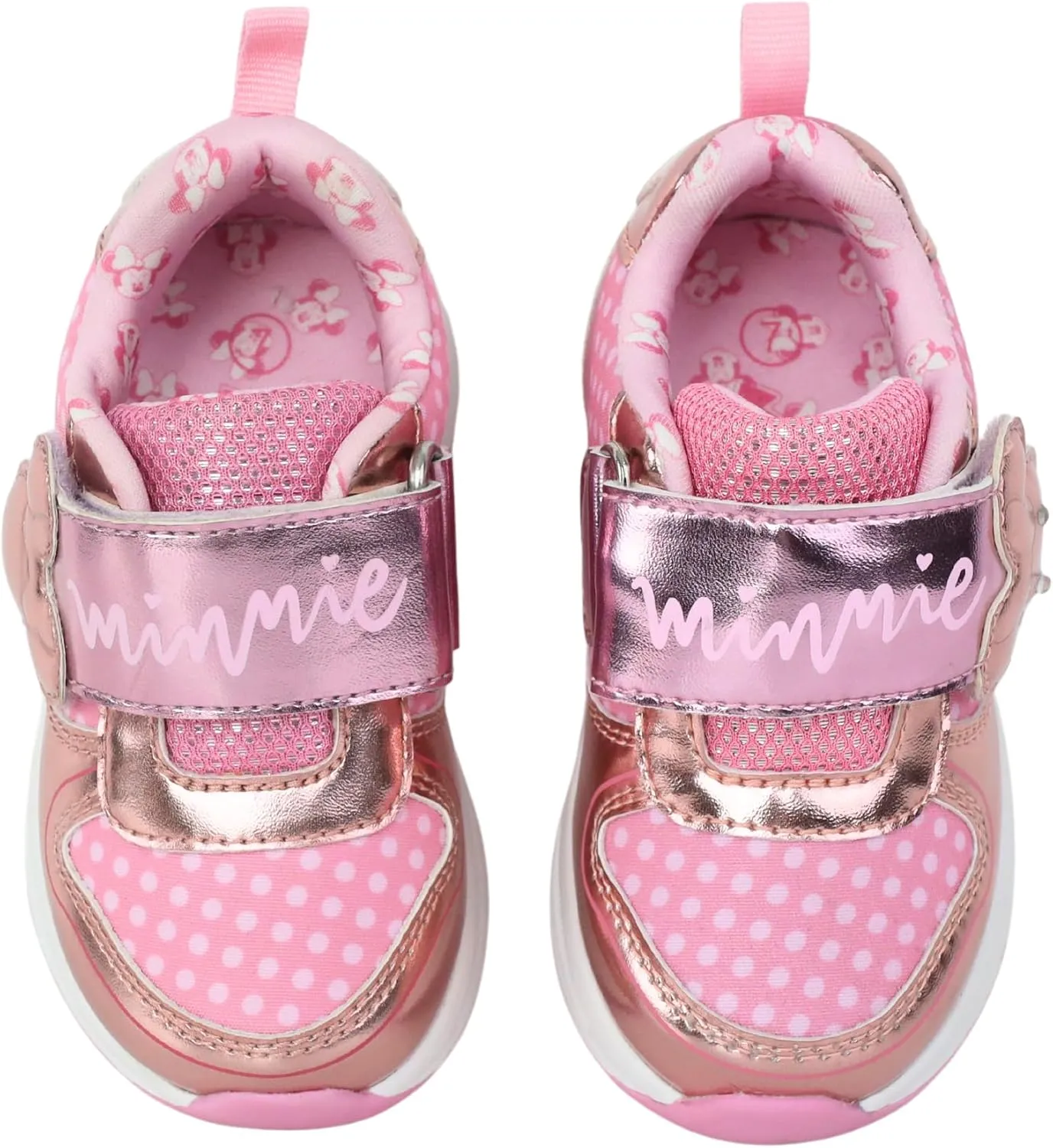 Minnie Mouse Kids Sneakers Girls with Hook and Loop Closure