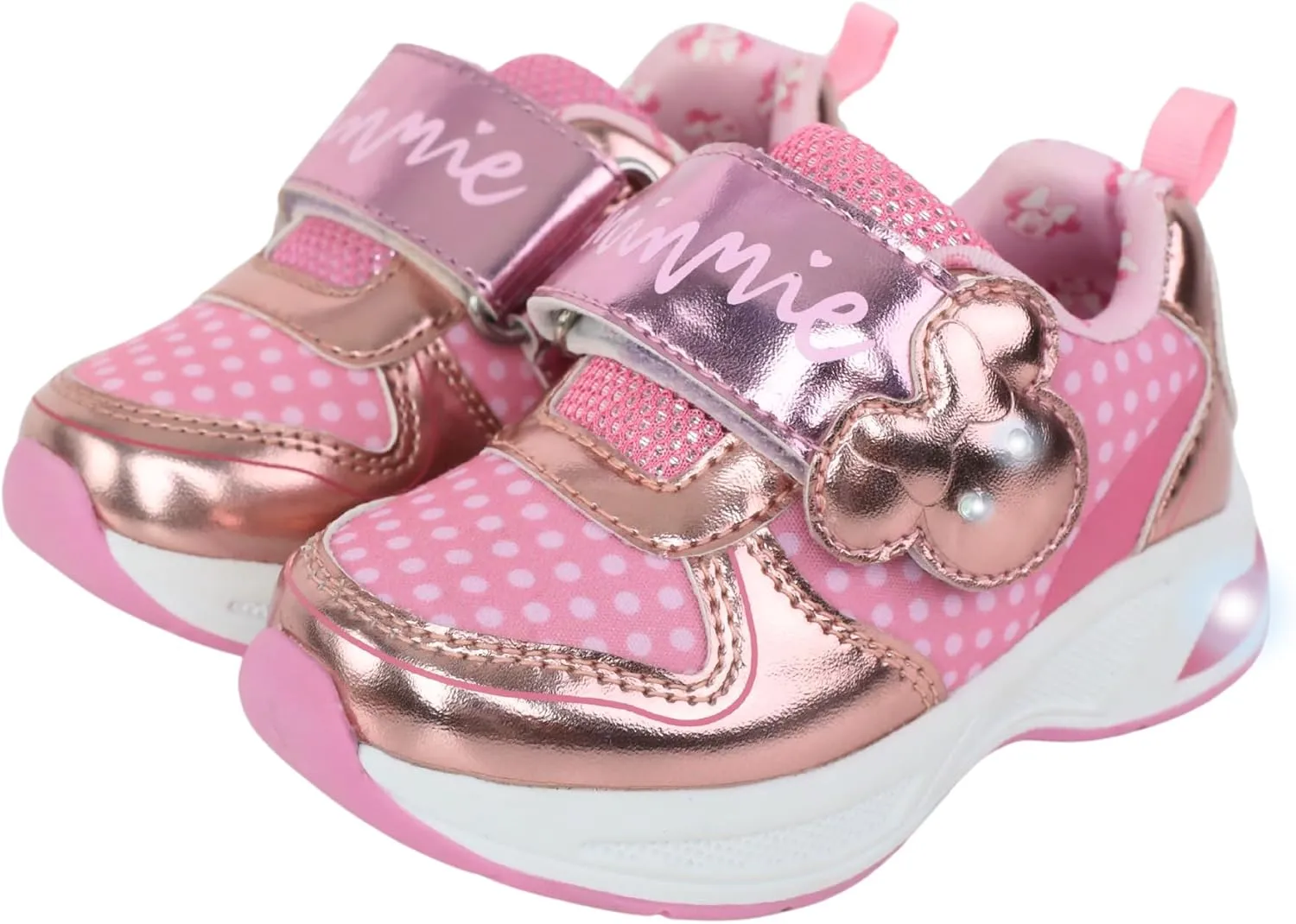 Minnie Mouse Kids Sneakers Girls with Hook and Loop Closure