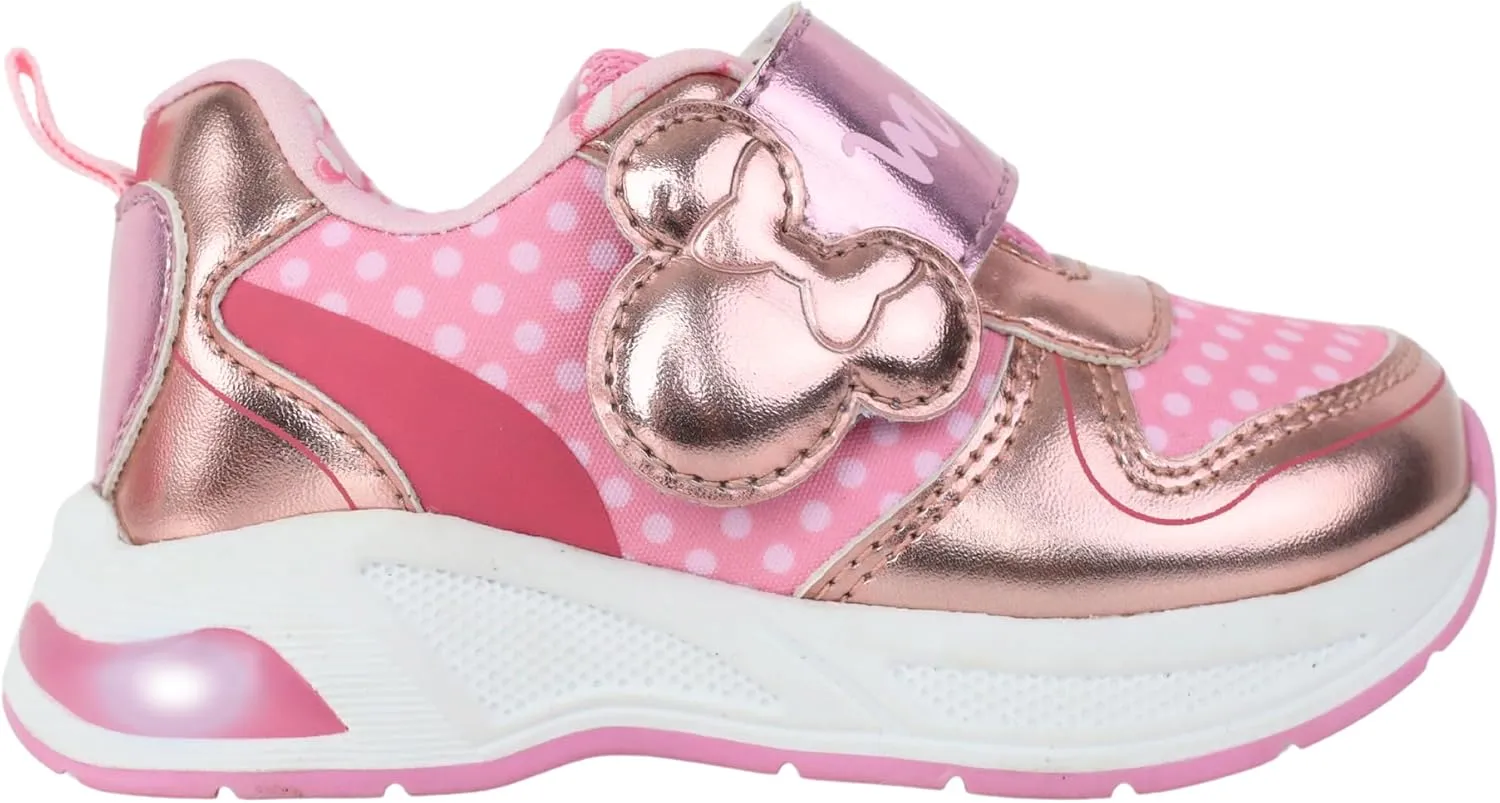 Minnie Mouse Kids Sneakers Girls with Hook and Loop Closure
