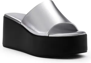 Minshluu Womens Platform Wedge SIides Sandals Open Toe Slip on Lightweight Wedges Sandal