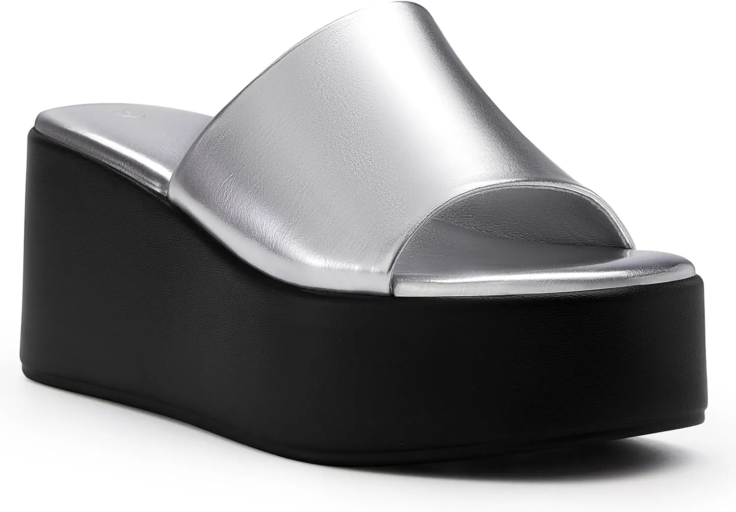 Minshluu Womens Platform Wedge SIides Sandals Open Toe Slip on Lightweight Wedges Sandal