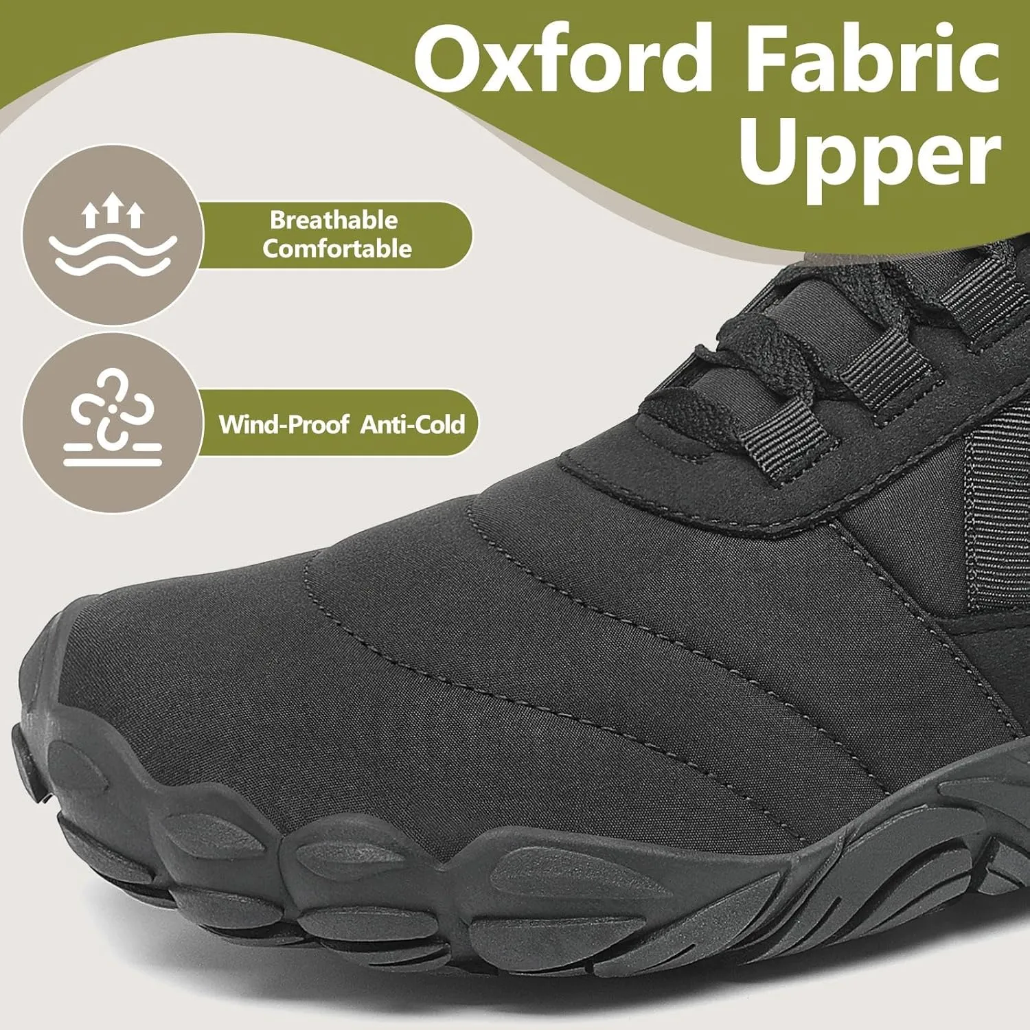 Mishansha Mens Womens Winter Barefoot Shoes Wide Toe Box Winter Boots Warm Lined Zero Drop Sole