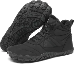 Mishansha Mens Womens Winter Barefoot Shoes Wide Toe Box Winter Boots Warm Lined Zero Drop Sole