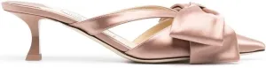 MissHeel Kitten Heels with Bow 2 inch Rhinestone Mules