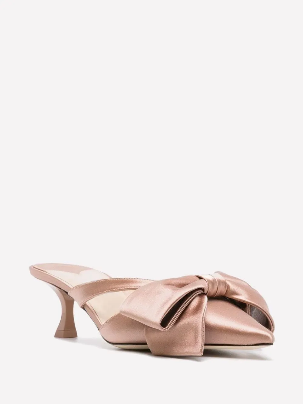 MissHeel Kitten Heels with Bow 2 inch Rhinestone Mules