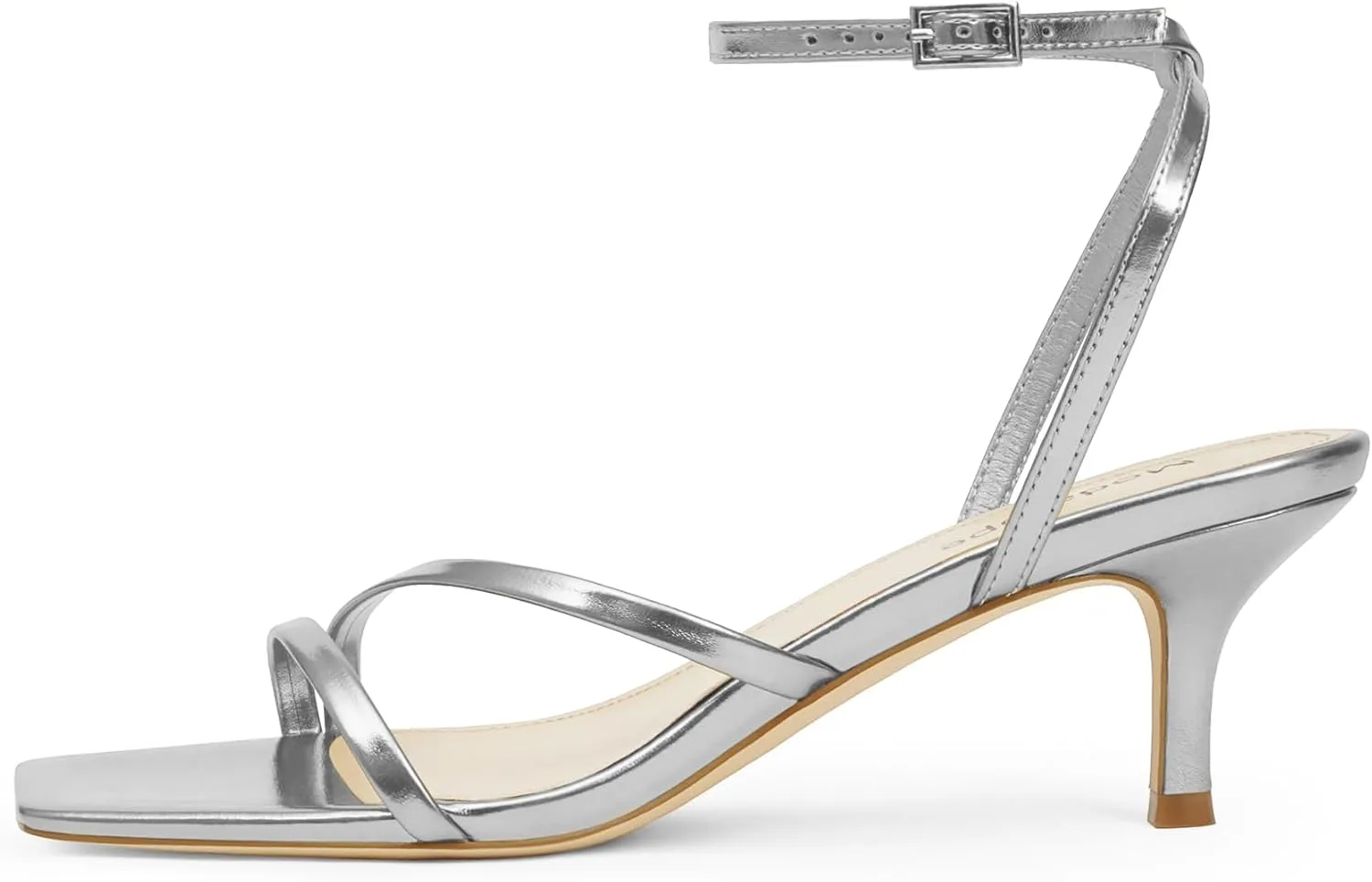 Modatope Womens Sandals Square Open Toe Kitten Heels Strappy Ankle Strap Sandals Comfort Dress Party Shoes
