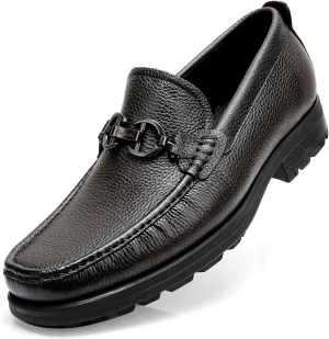 Mokilife Men's Loafers Outlet, Leather Chunky Dress Shoes Formal Loafers Slip on Penny for Men