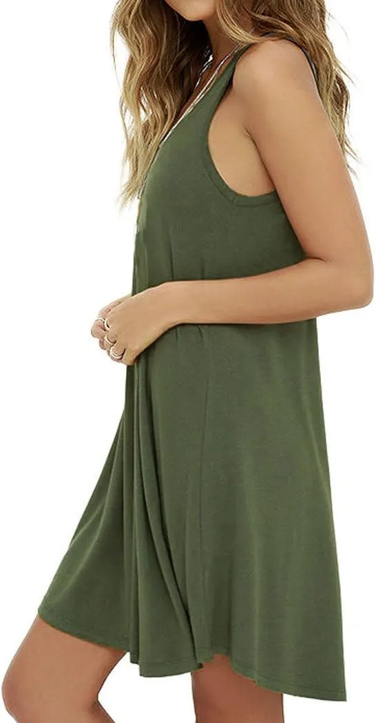 MOLERANI Women's Casual Swing Simple T-Shirt Loose Dress