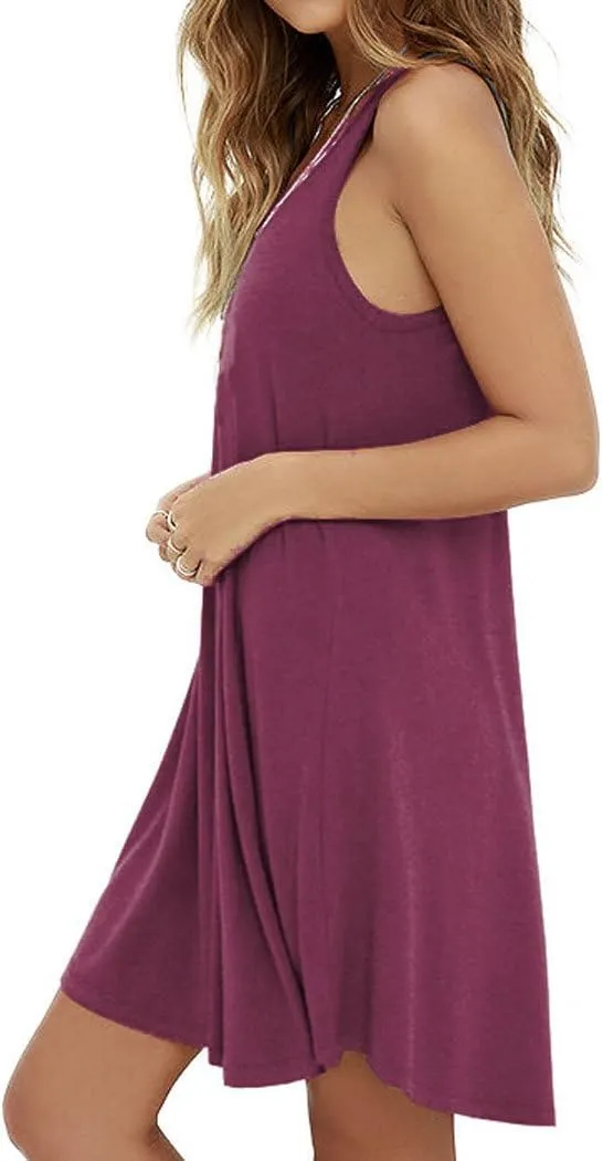 MOLERANI Women's Casual Swing Simple T-Shirt Loose Dress