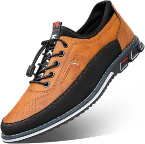 Moodeng Mens Dress Shoes Leather Causal Oxfords Lightweight Formal Business Shoes Adjustable Lacing Derby Shoes Comfortable Walking Loafers