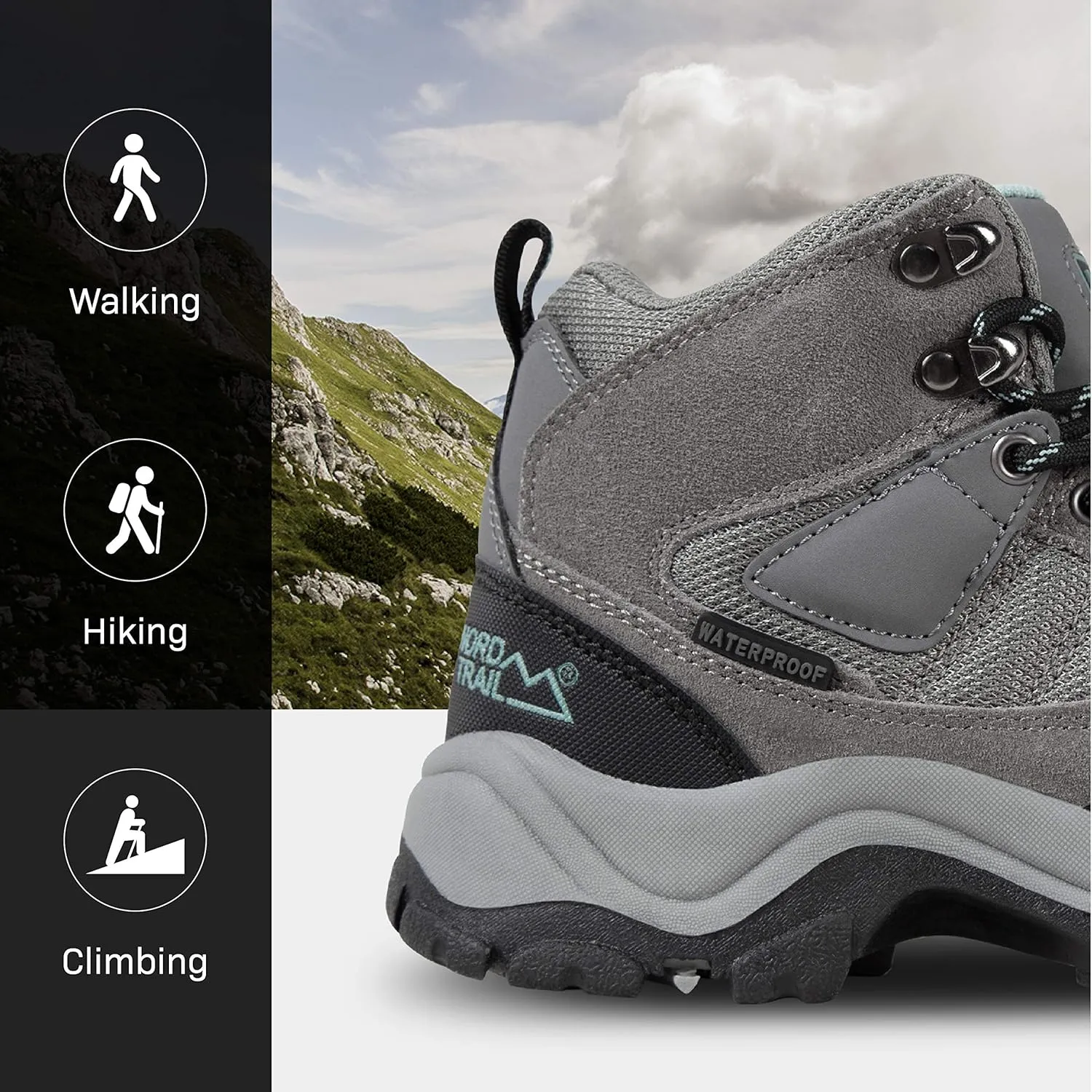 Mt. Hunter Hi II Hiking Boots for Women - Suede Waterproof Boot - Outdoor Shoes for Trekking and Camping