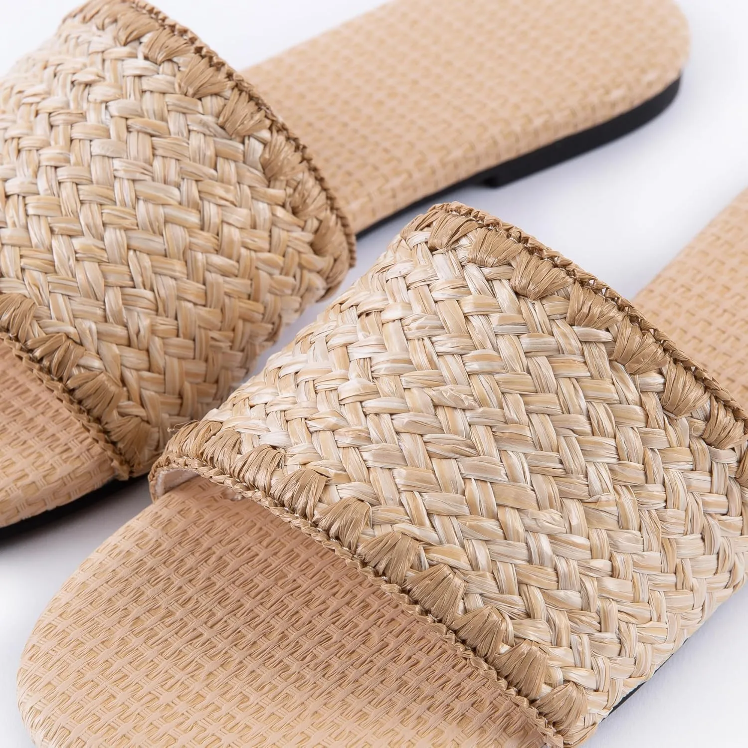 Mtzyoa Women Flat Sandals Braided Leather Nude Summer Dressy Fashion Evening Party Wedding Sandals