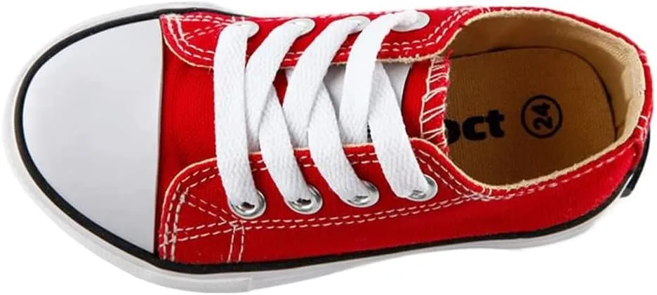 Mvlsoct Boys and Girl Low Top Canvas Kids Lace up Sneakers