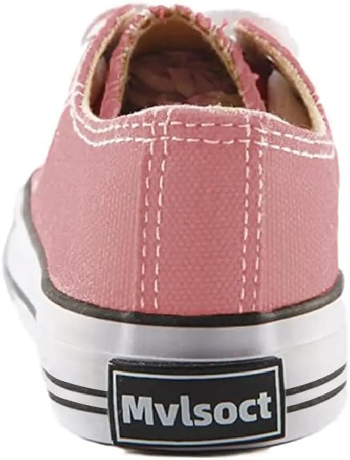 Mvlsoct Boys and Girl Low Top Canvas Kids Lace up Sneakers