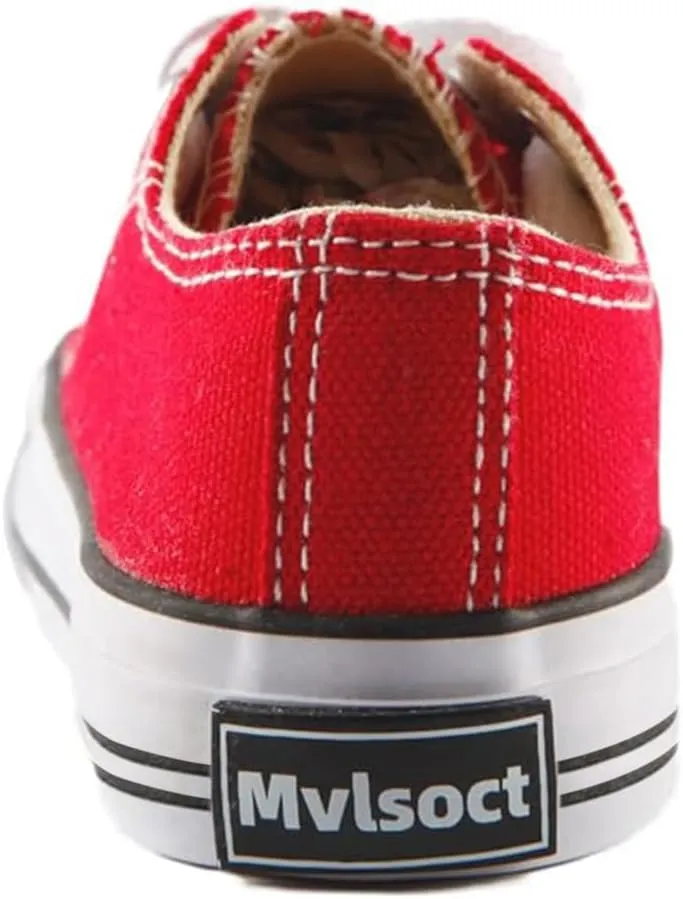 Mvlsoct Boys and Girl Low Top Canvas Kids Lace up Sneakers