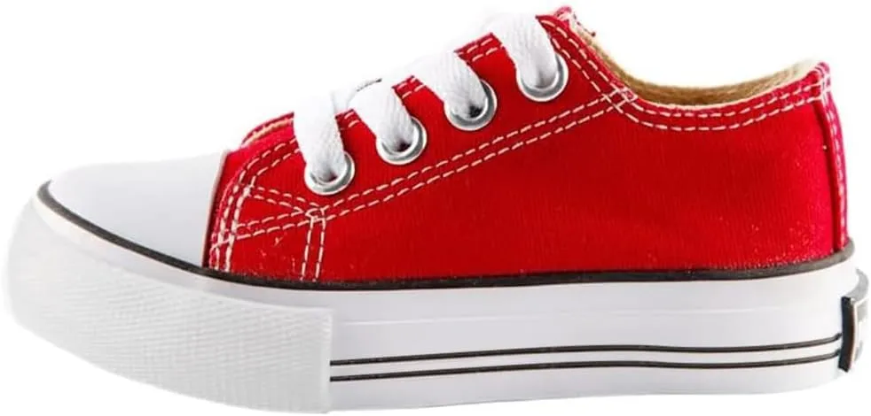Mvlsoct Boys and Girl Low Top Canvas Kids Lace up Sneakers