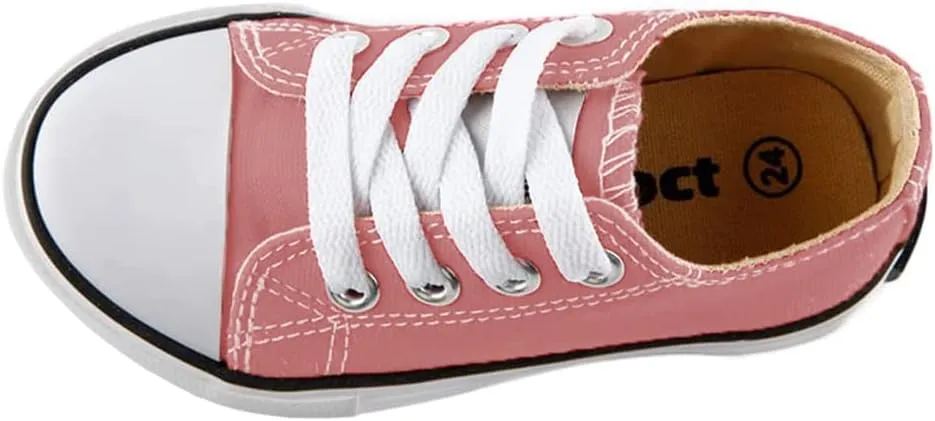 Mvlsoct Boys and Girl Low Top Canvas Kids Lace up Sneakers