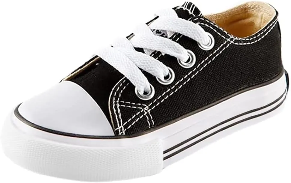 Mvlsoct Boys and Girl Low Top Canvas Kids Lace up Sneakers