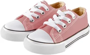 Mvlsoct Boys and Girl Low Top Canvas Kids Lace up Sneakers