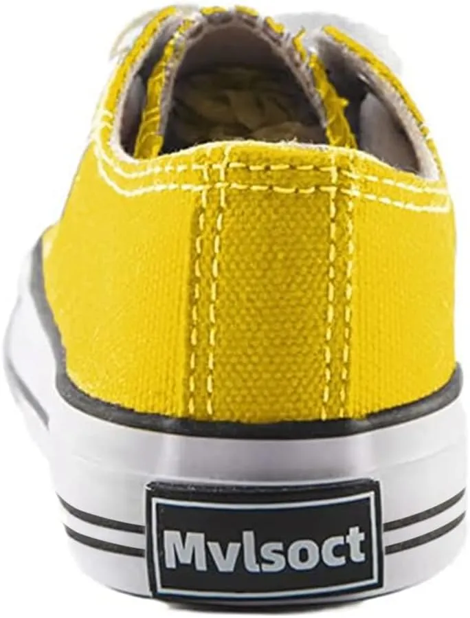 Mvlsoct Boys and Girl Low Top Canvas Kids Lace up Sneakers