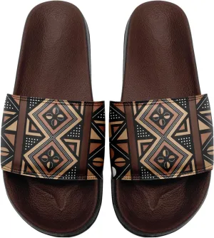 Native American Slide Sandals for Women, Comfortable Abstract Pattern Design Girls Spring Outdoor Slippers