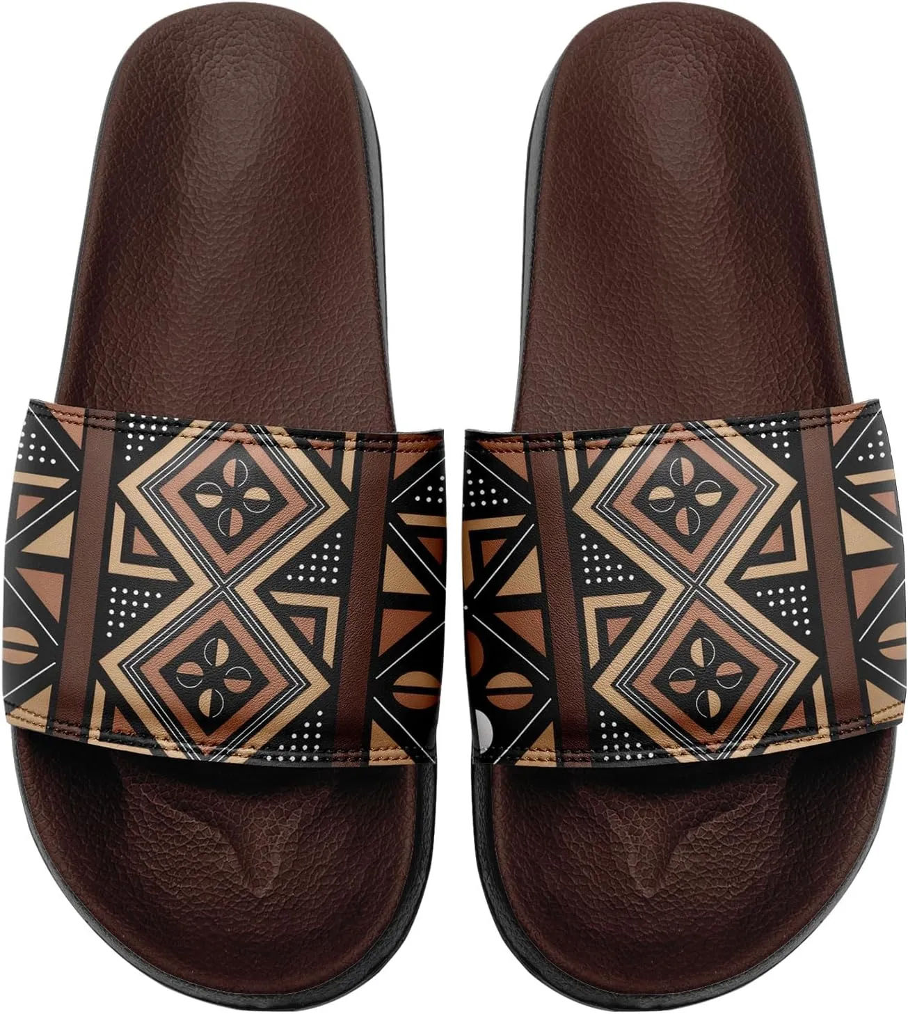 Native American Slide Sandals for Women, Comfortable Abstract Pattern Design Girls Spring Outdoor Slippers