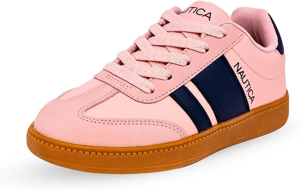 Nautica Boys Girls Casual Fashion Shoes – Comfortable Soccer Classic Walking Tennis Sneakers for Kids – Breathable, Lightweight & Flexible (Lace Up/Bungee) (Low-Top/High Top)