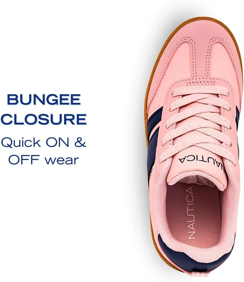 Nautica Boys Girls Casual Fashion Shoes – Comfortable Soccer Classic Walking Tennis Sneakers for Kids – Breathable, Lightweight & Flexible (Lace Up/Bungee) (Low-Top/High Top)