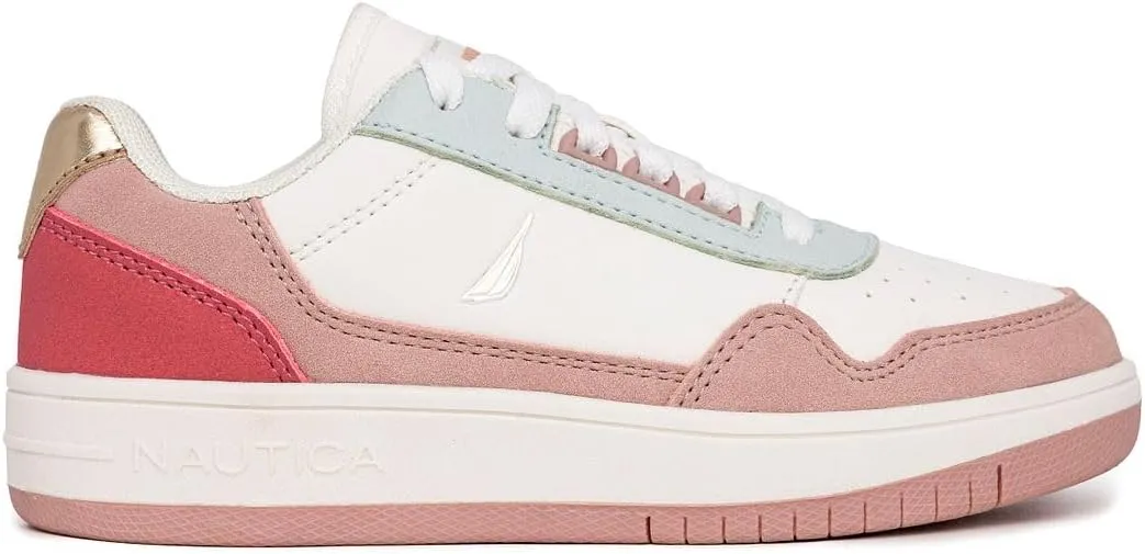 Nautica Girls Fashion Shoe - Lace-Up Low-Top Tennis Sneakers for Big Kids, Little Kids & Toddlers (Regular Heel/Platform Sole)