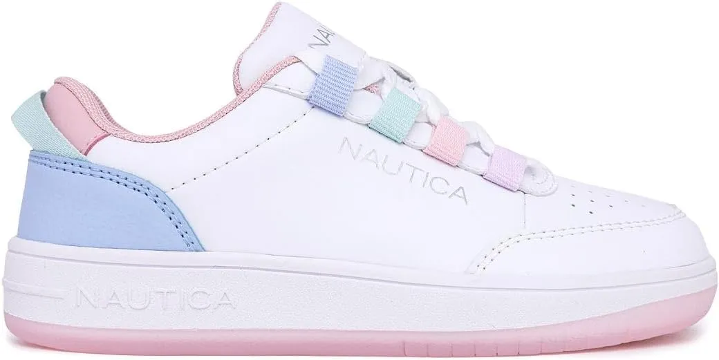 Nautica Girls Fashion Shoe - Lace-Up Low-Top Tennis Sneakers for Big Kids, Little Kids & Toddlers (Regular Heel/Platform Sole)