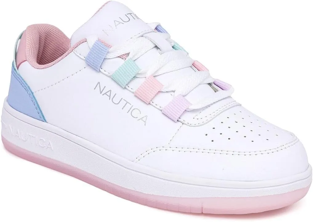 Nautica Girls Fashion Shoe - Lace-Up Low-Top Tennis Sneakers for Big Kids, Little Kids & Toddlers (Regular Heel/Platform Sole)