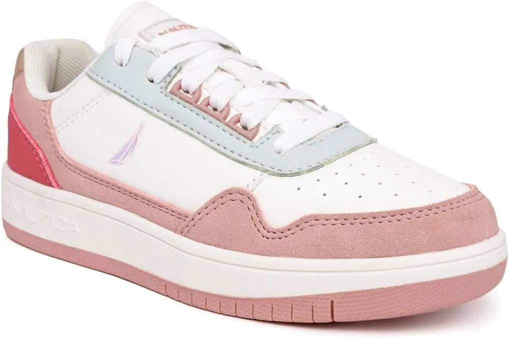 Nautica Girls Fashion Shoe - Lace-Up Low-Top Tennis Sneakers for Big Kids, Little Kids & Toddlers (Regular Heel/Platform Sole)