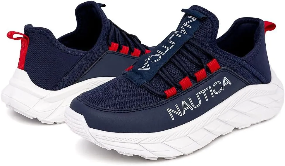 Nautica Kids Athletic Slip-On Sneakers - Comfortable Bungee Running Shoes for Boys and Girls - Stylish and Supportive Footwear for Active Kids (Big Kid/Little Kid/Toddler)