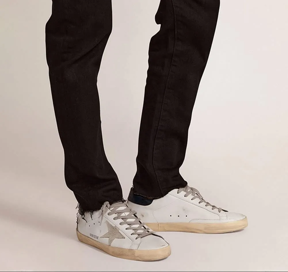 nesho Sneakers for Men Trendy Retro Leather Soft Trainers Breathable Hard-Wearing Rubber Sport Shoes